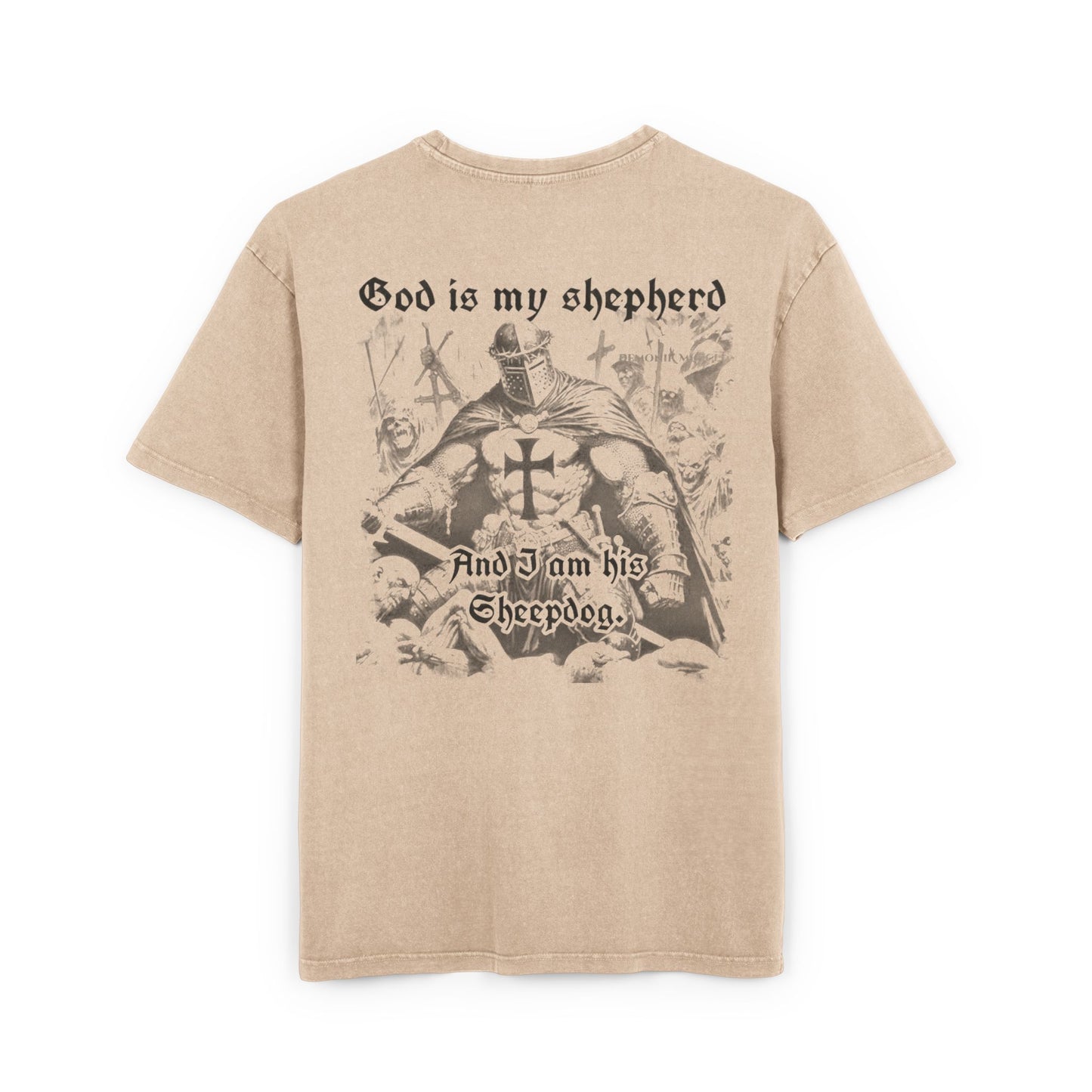 'God is My Shepherd' over-sized acid washed t-shirt