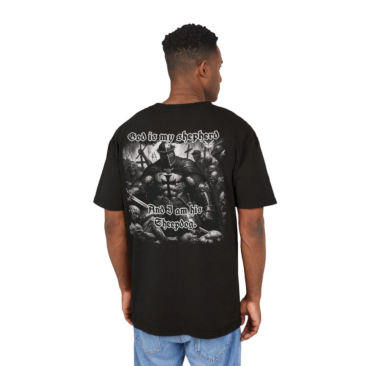 'God is My Shepherd' over-sized acid washed t-shirt