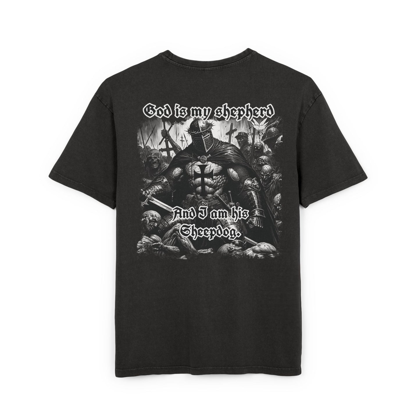 'God is My Shepherd' over-sized acid washed t-shirt
