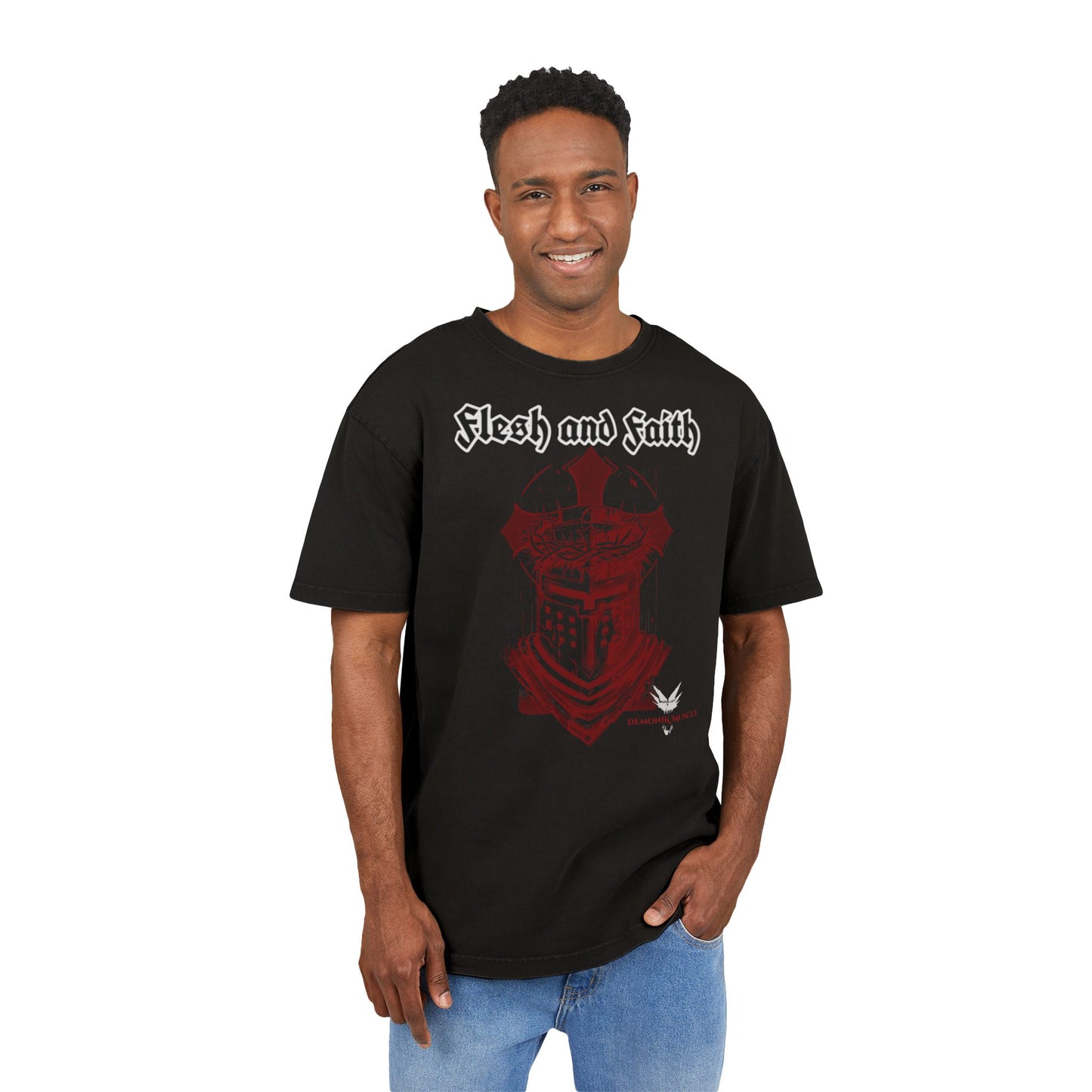 'God is My Shepherd' over-sized acid washed t-shirt