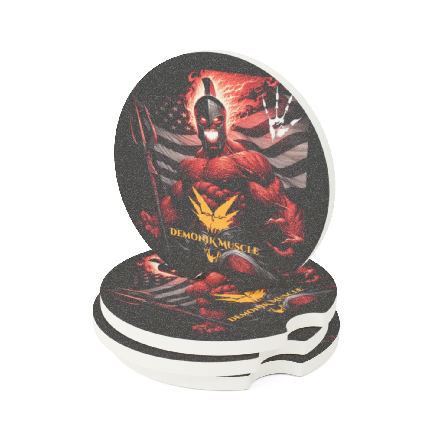 Demonik muscle Soapstone Car Coaster