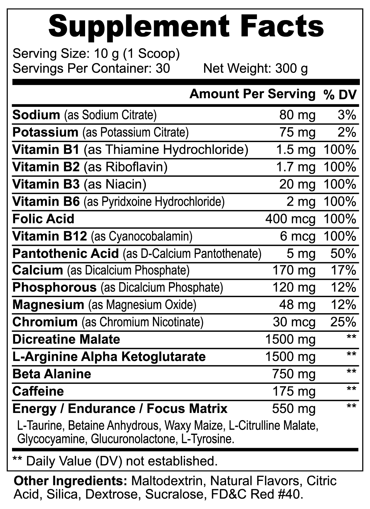 “ Necromancy” Pre-Workout Powder (Fruit Punch)