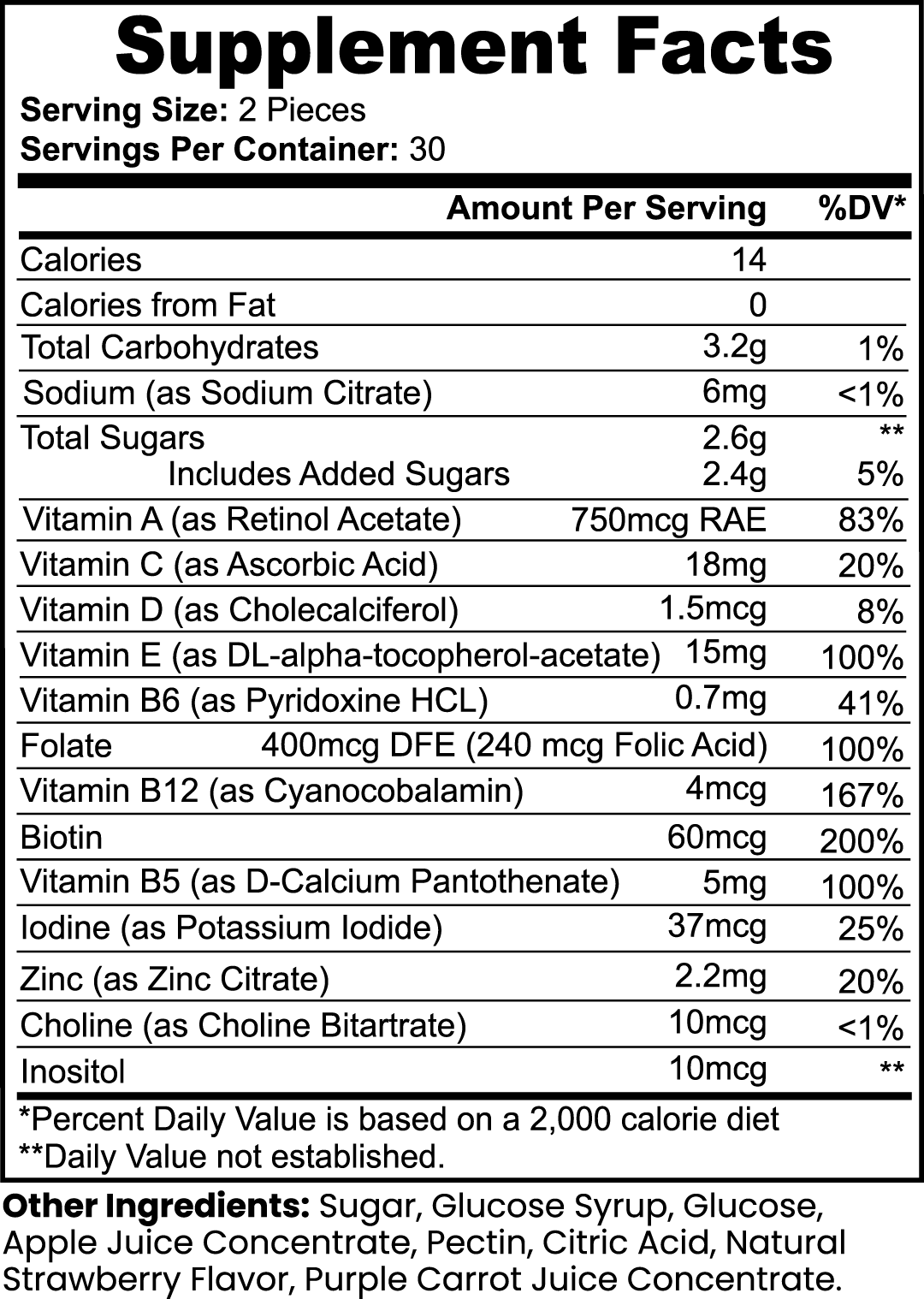 “Flesh and Bone” Multivitamin Bear Gummies (Adult)